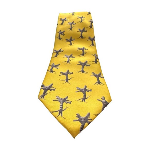 GIANT MICROBES TIE Drew Oliver YELLOW GRAY SCIENCE SILK STANDARD - Picture 3 of 5